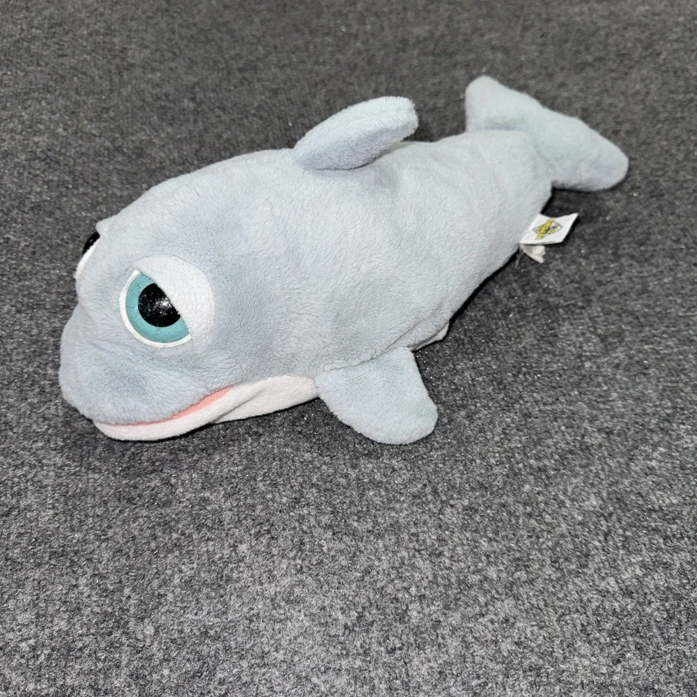 The Petting Zoo Dolphin Hand Puppet Plush Gray Big Eyes Stuffed Animal 2008